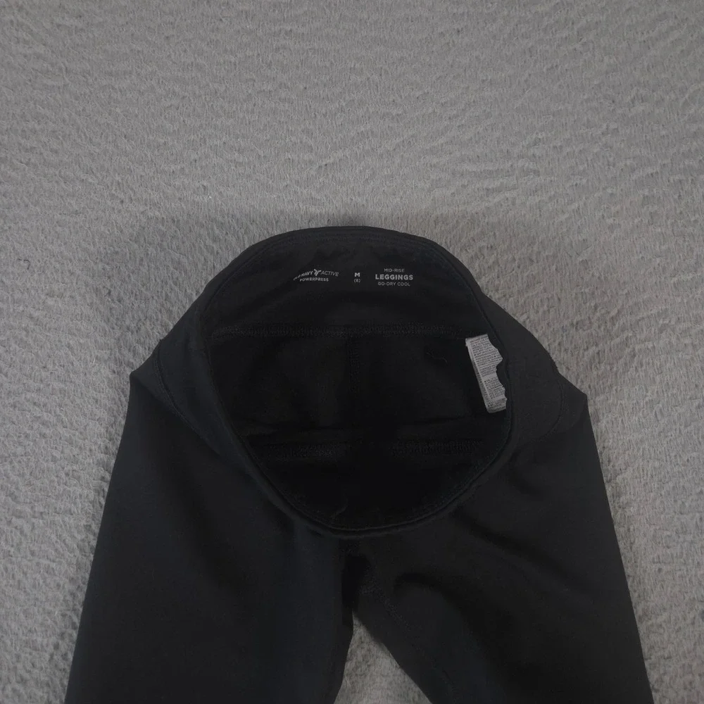 LOT OF 2 Old Navy Leggings Girls M 8 Black PowerPress PowerSoft Crop Side Pocket
